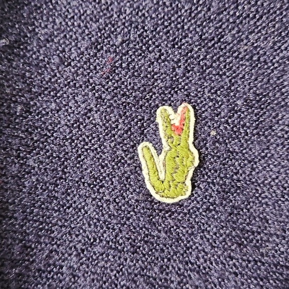 Lacoste Izod Vintage 80's Dark Blue V-Neck Pullover With Alligator Logo Size M - Picture 4 of 5